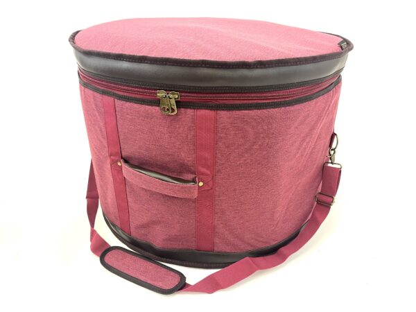 Barton 18X14, Bass Drum Bag - 600D with Faux Leather Trim, Color - Mulberry Truffle