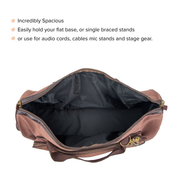 Barton 48"X10"X16" Battle Bag 600D Faux Leather Trim– Dark Brown - Image 3
